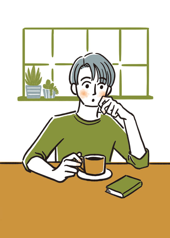 コーヒーを飲む男性のイラスト