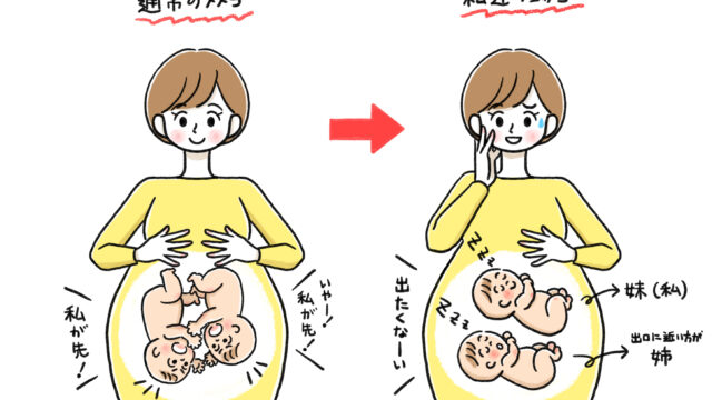 双子を妊娠している女性のイラスト