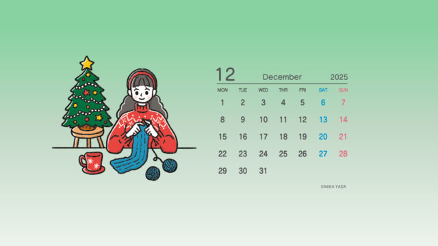 2025年12月のカレンダーイラストと壁紙DL